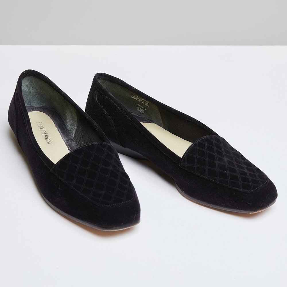 Enzo Angiolini Black Velvet Loafers